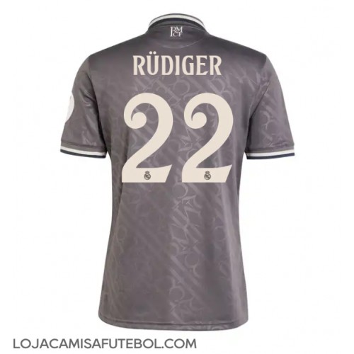 Camisa de Futebol Real Madrid Antonio Rudiger #22 Equipamento Alternativo 2024-25 Manga Curta